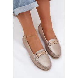 S. BARSKI Блестящи Плоски Мокасини От Естествена Кожа D&A