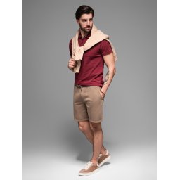 Ombre RELAXED FIT men's athleisure style short sweat shorts - light brown