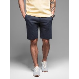 Ombre Casual men's SLIM FIT jacquard knit shorts - navy blue