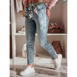 Дамски дънки slim fit FLORETTA с колан