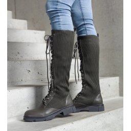 Gemre Green slip-on boots with elastic upper Veradi