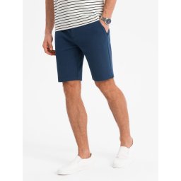 Ombre Men's SLIM FIT shorts in structured knit fabric - navy blue