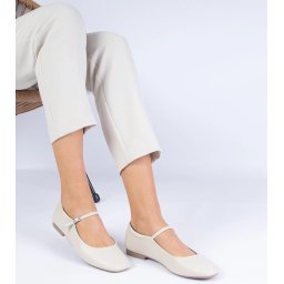 Gemre Beige classic eco-leather ballerinas Grenada
