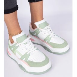 Gemre Luciana green sneakers with thick laces
