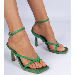 Gemre Green flip-flop sandals on a stiletto Zelfin
