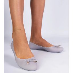 Gemre Gray women's ballerina flats Melissa with a bow rubber Levira