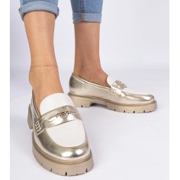 Gemre Golden women's moccasins with white insert Sugetti