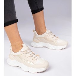 Gemre Beige women's sneakers with golden detail Kella