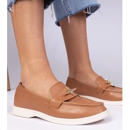 Gemre Brown women's loafers with a gold ornament Senna
