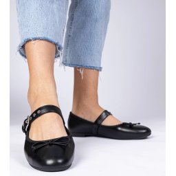 Gemre Black women's ballet flats with a bow Mansy