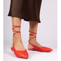 Gemre Red flat eco-leather pumps Terry