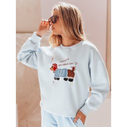 Дамски суитшърт с овърсайз принт и бродерия DOGSWEETY