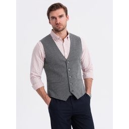 Ombre Fitted elegant men's structured knit vest - graphite