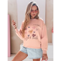 Дамски оувърсайз суитшърт със сърца PINKNOTE