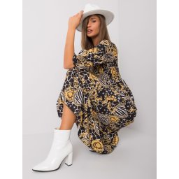 Dress-DHJ-SK-13965-1.61P-Black-Yellow