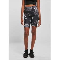 Women's High Waist Tech Mesh AOP Cycle Shorts darkflower