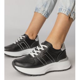 Gemre Black sports sneakers with silver insert Lenkuta