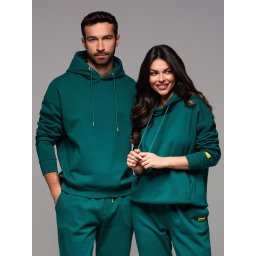 Ombre Unisex sweatshirt with pockets and hood - dark green