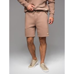 Ombre Unisex sweat shorts with drawstring waistband - brown