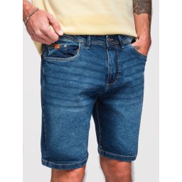 Ombre Men's denim shorts with classic cut - dark blue
