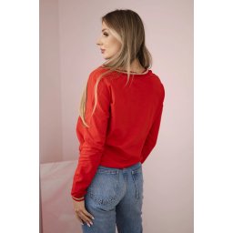 Kesi Women's sweatshirt with a sequin inscription red