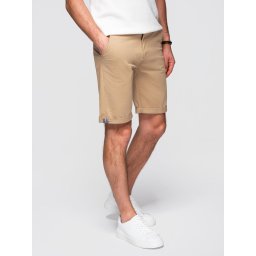 Ombre Classic men's chino shorts with rolled up leg - beige