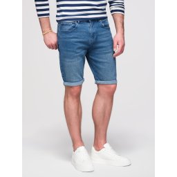 Ombre Men's denim shorts with rolled up leg - blue