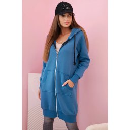 Kesi Women's insulated sweatshirt with hood and zipper denim