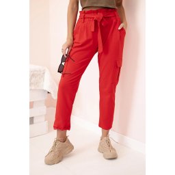 Kesi Women's high-waisted cargo pants red
