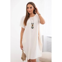 Kesi Włoski Dress with pockets and pendant light beige