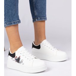 Gemre White and black women's sports sneakers Zelinda