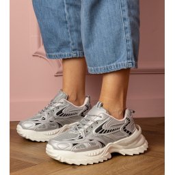 Gemre Silver Carina stylish sole sports sneakers
