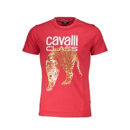 Червена тениска с къс ръкав Cavalli Class