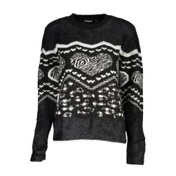Черен пуловер с шарки Desigual