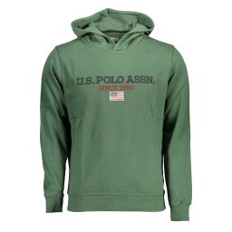 Зелен суичър с качулка US Polo