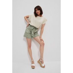 Marisse Paperbag Denim Shorts L-Sh-3713 Cold Brown