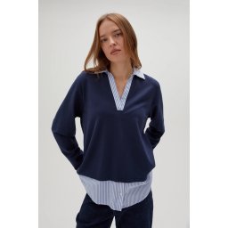 Marisse Women's Sweatshirt Z-Bl-4521 Navy