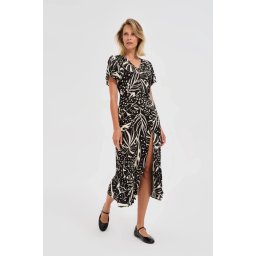 Marisse Viscose Dress With A Pattern, Black