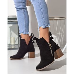 Resti Black women's boots on a square post Darera - Footwear
