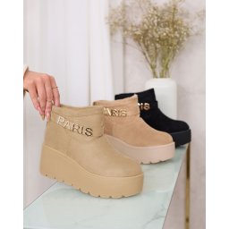 Resti Beige women's shoes a'la snow boots with ornament Parisela