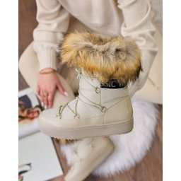 Resti Beige slip-on boots a'la snow boots for women Gomllo