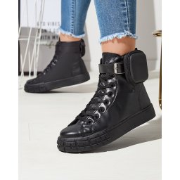 Resti Black women's sport shoes with pouch Efiffe- Footwear