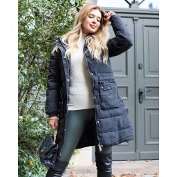 Resti Black Women's Long Winter Jacket with Synthetic Insulation - Clothing