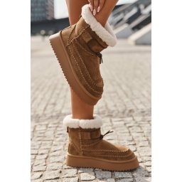 BIG STAR SHOES зашеметяващи дамски зимни обувки от набук с декорации Big Star