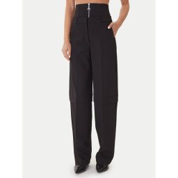 Patrizia Pepe Текстилни панталони 2P1706 A498 Черен Regular Fit