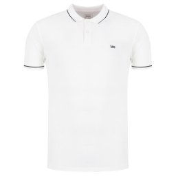 Lee Тениска с яка и копчета Pique L61ARLLJ 112113712 Бял Regular Fit