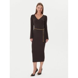 MICHAEL Michael Kors Плетена рокля MF5835G4VR Кафяв Slim Fit