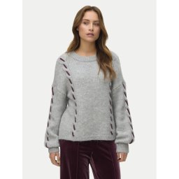 Vero Moda Пуловер Ilina 10334866 Сив Loose Fit