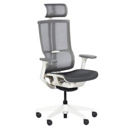 Офис стол Carmen 7574, до 130кг, мрежа, полипропиленова база, auto weight-sensing механизъм, коригиране на височината, газов амортисьор, заключване на облегалката, ергономичен, черно-бял
