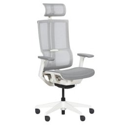 Офис стол Carmen 7574, до 130кг, мрежа, полипропиленова база, Auto weight-sensing механизъм, коригиране на височината, газов амортисьор, коригиране дълбочината на седалката, сив